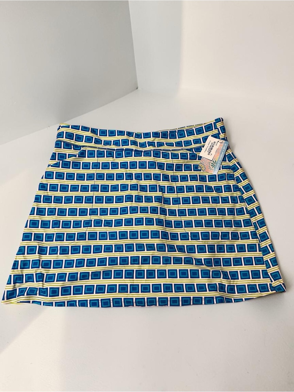 Southwind Apparel UPF 50 Golf Skort Blue Geometric Print XL NWT Made in USA - Picture 2 of 12